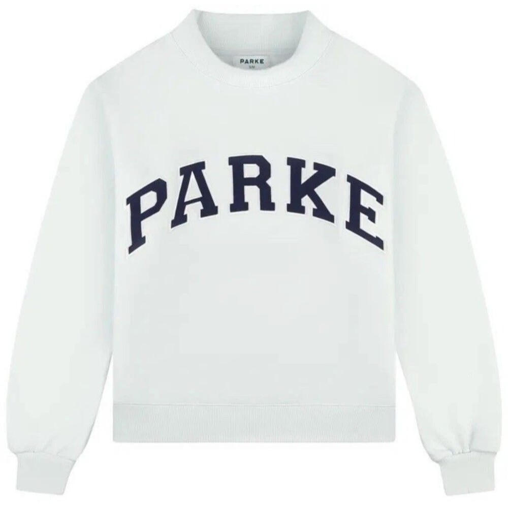 Parke Hometown Varsity Mockneck Sweatshirt Cloud Blue S/M Fleece Sold Out